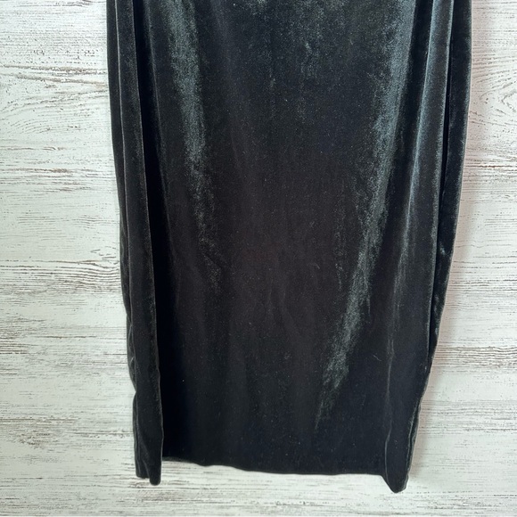 ZARA Velvet Off Shoulder Cocktail Bodycon Midi Dress Hunter Green Holiday Party - Picture 7 of 12